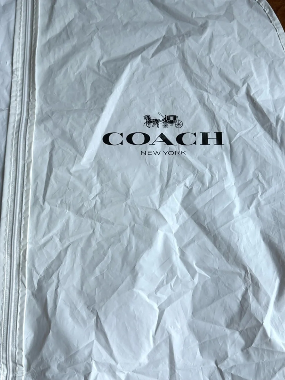 Coach White Zip-Up Garment Cover with Logo Bag Travel Carry On